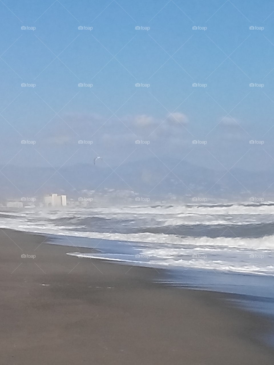 Windy day at the sea . Photo taken at Torremolinos,  Costa del Sol 