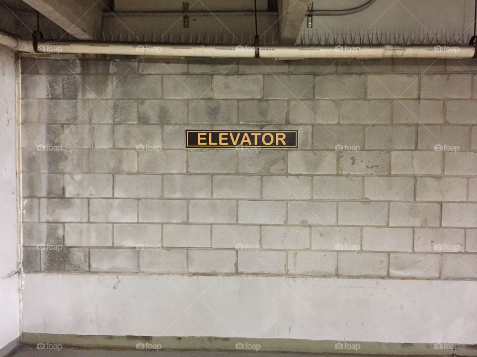 Garage elevator block wall
