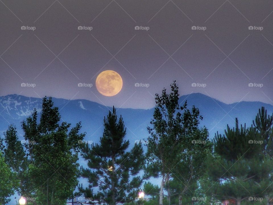 Moon over mountain 