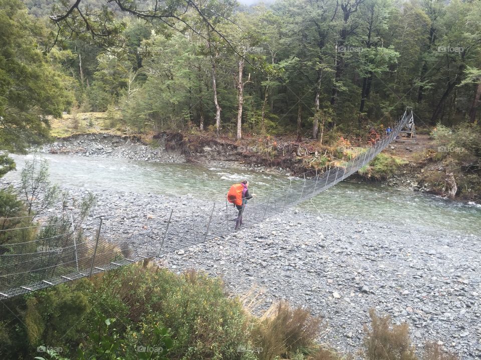 One person swing bridge, Traverse-Sabine walk New Zealad