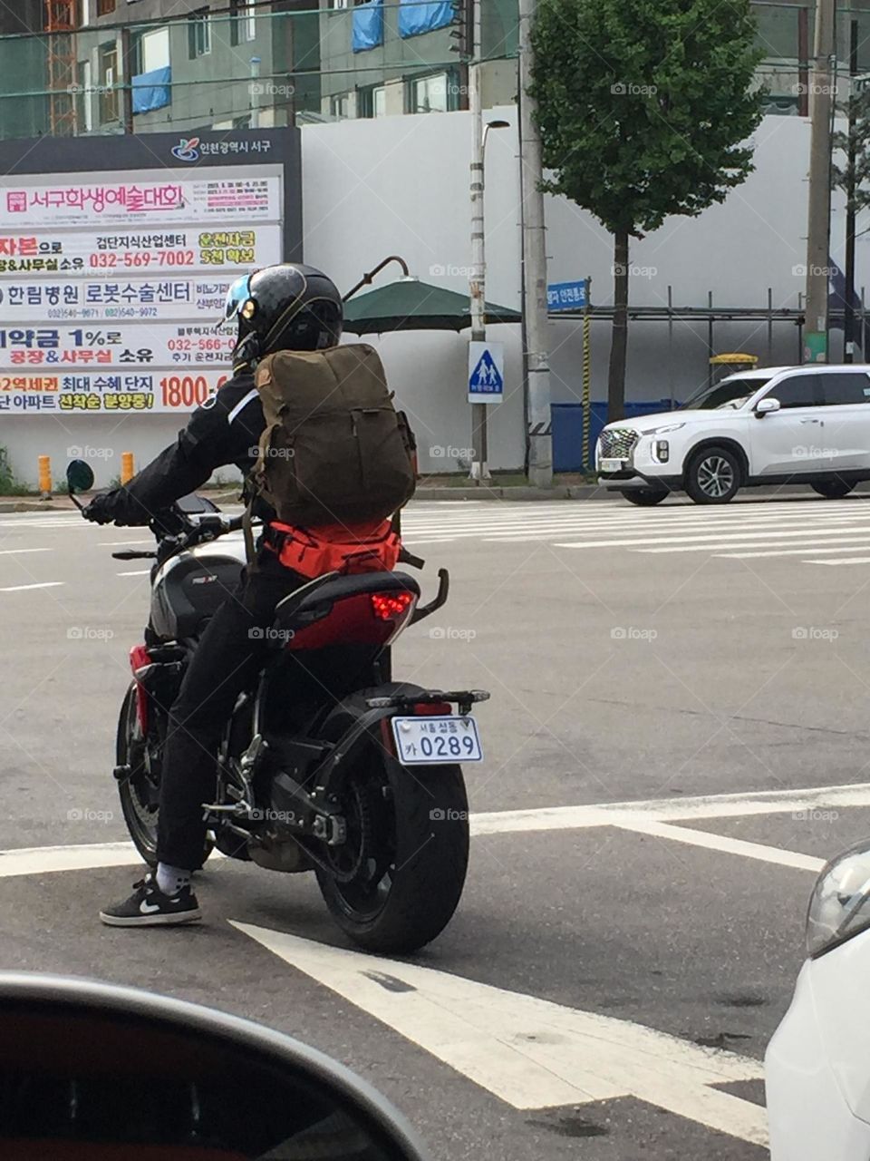 Shooting riding motorcycle 