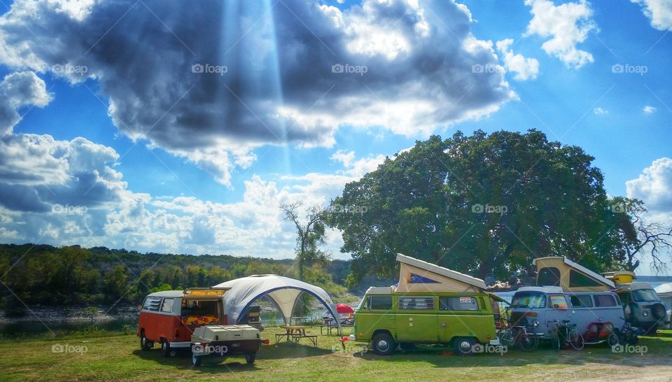 hippie tree. a gathering of hippies under a nice shady oak