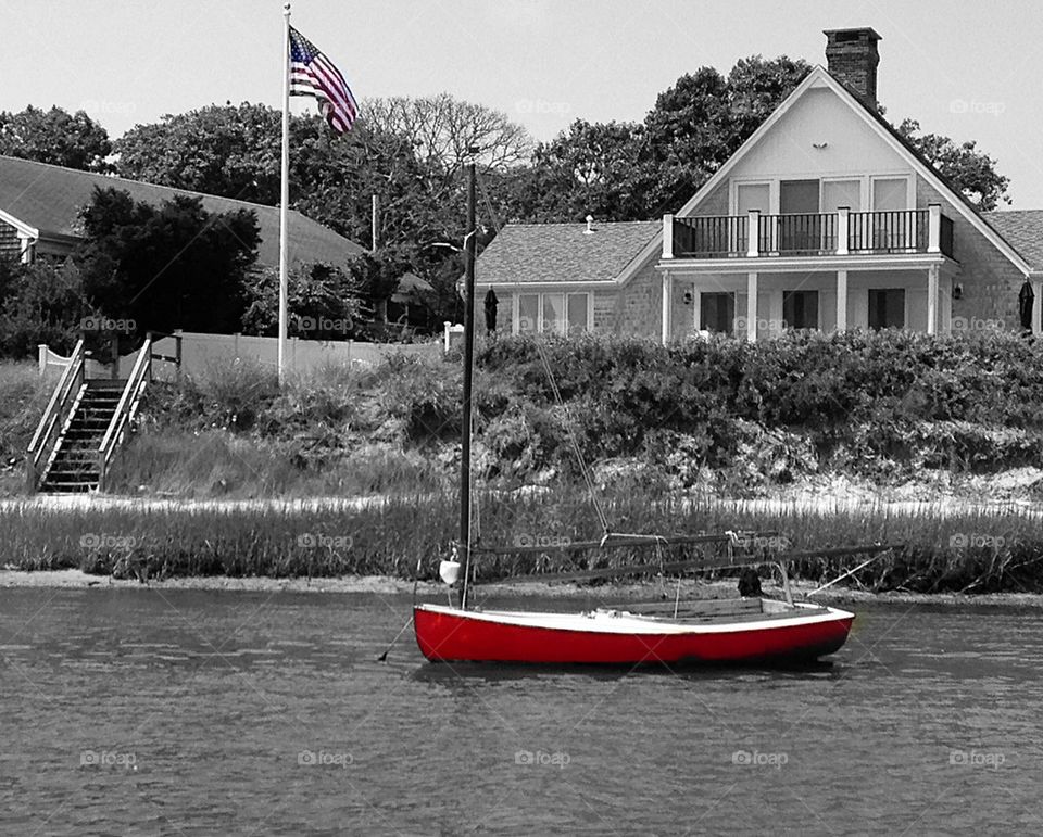 Red sailboat