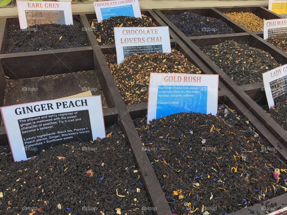 Loose leaf black tea with flower petals