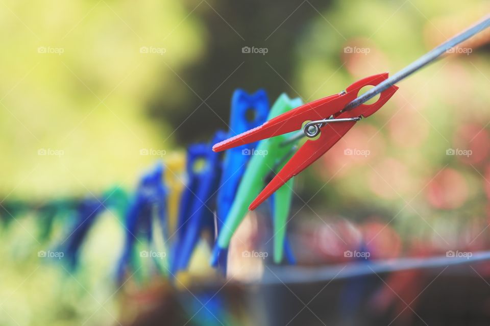 Clothespins bokeh. Clothespins bokeh