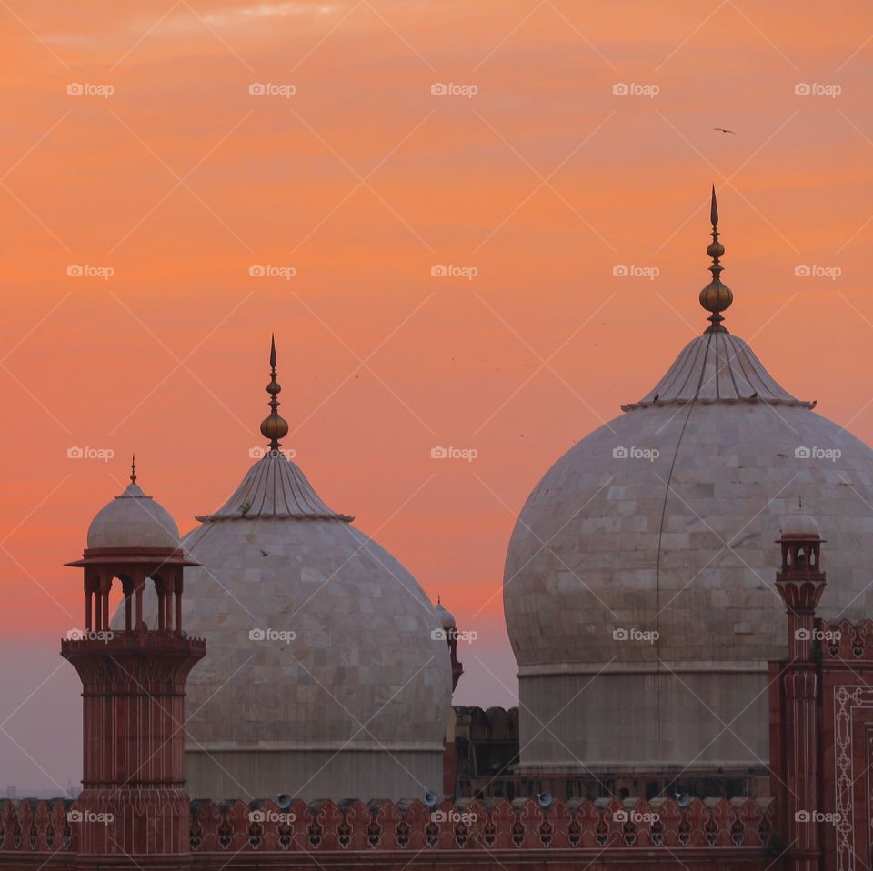 The emperors mosque in Lahore, Pakistan