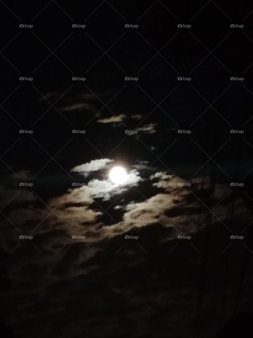 Moon and clouds