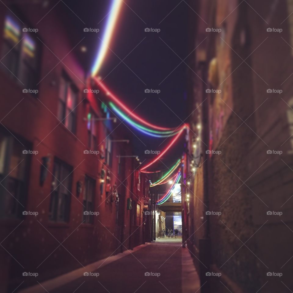 Colorful Lights in an Alley 