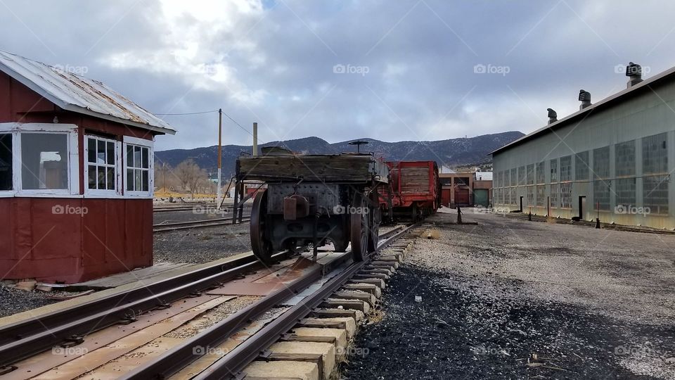 old freight car on train track