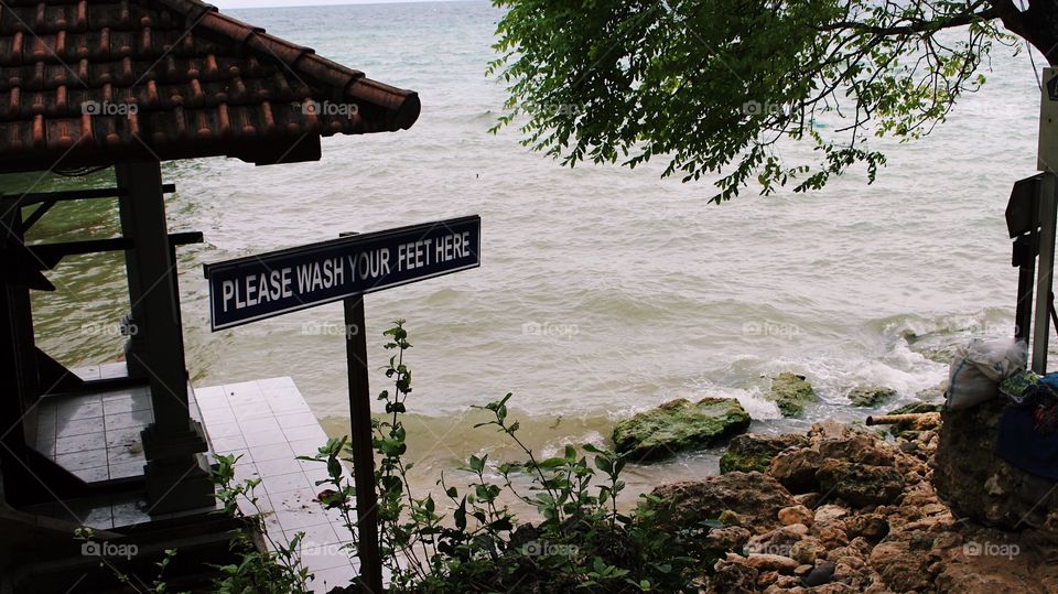 Bali beach sign 