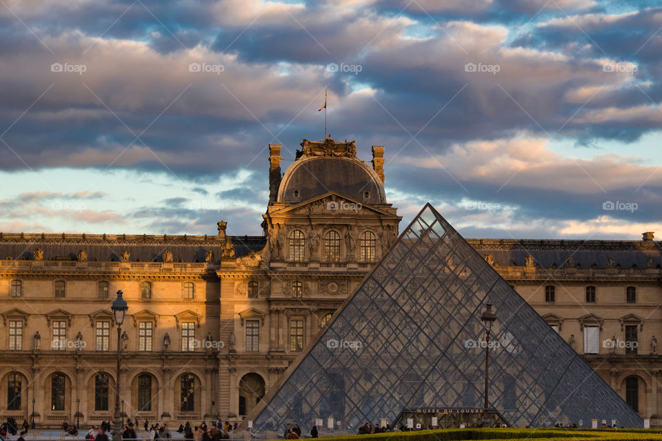 city castle at night in paris