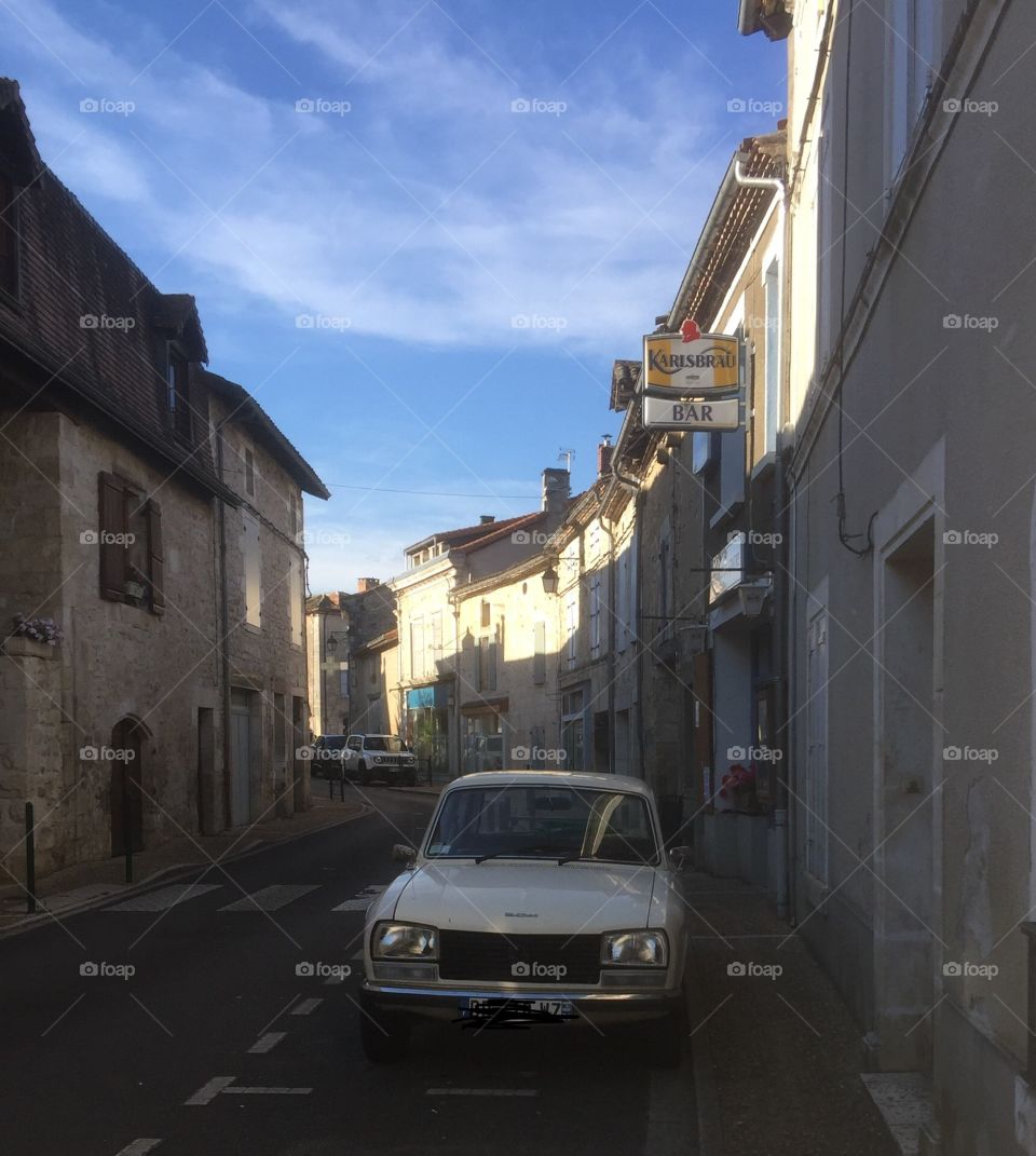 French street scene , Summer in South West France