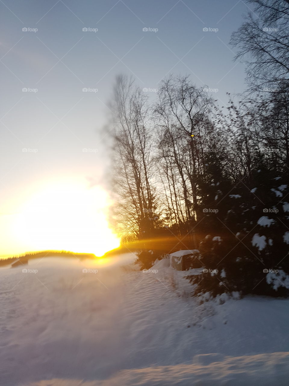 solnedgång vintern 2018