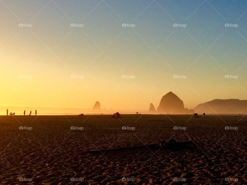 View of a beach at sunset