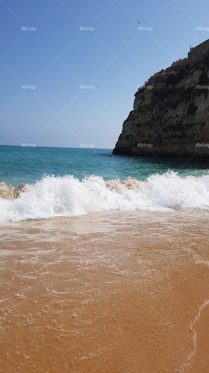 beach, sea, cliff