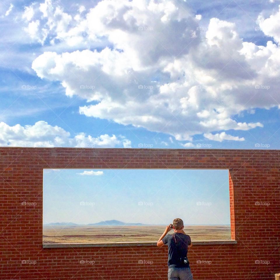 Meteor Crater. A brief stop to gaze at a meteor crater during an epic family road trip on Route 66 across the United States