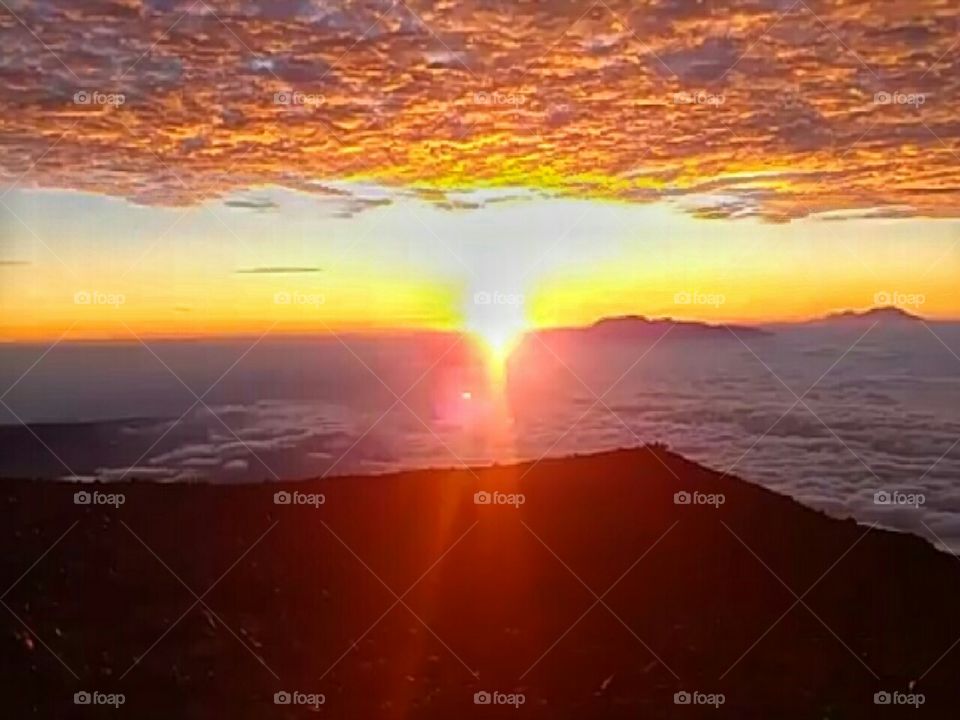 sunset, sky & mountine