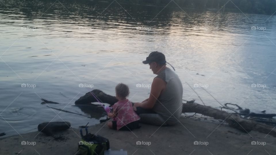 daddy and piper fishing