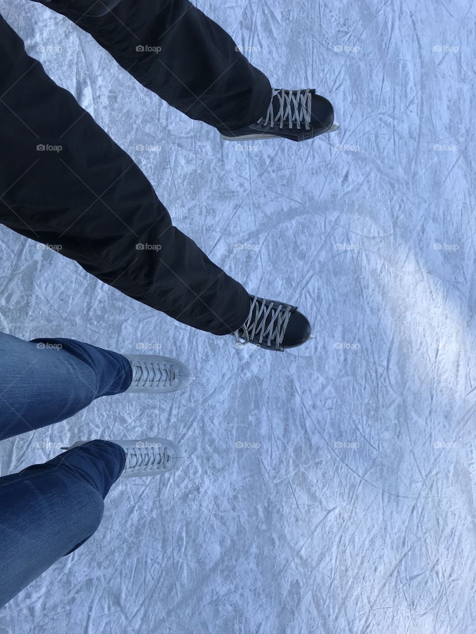 ice skating in winter 