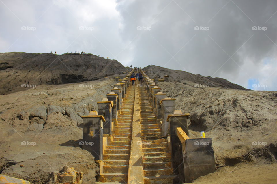 Stairs in the dunes, Location based on Bromo mountain