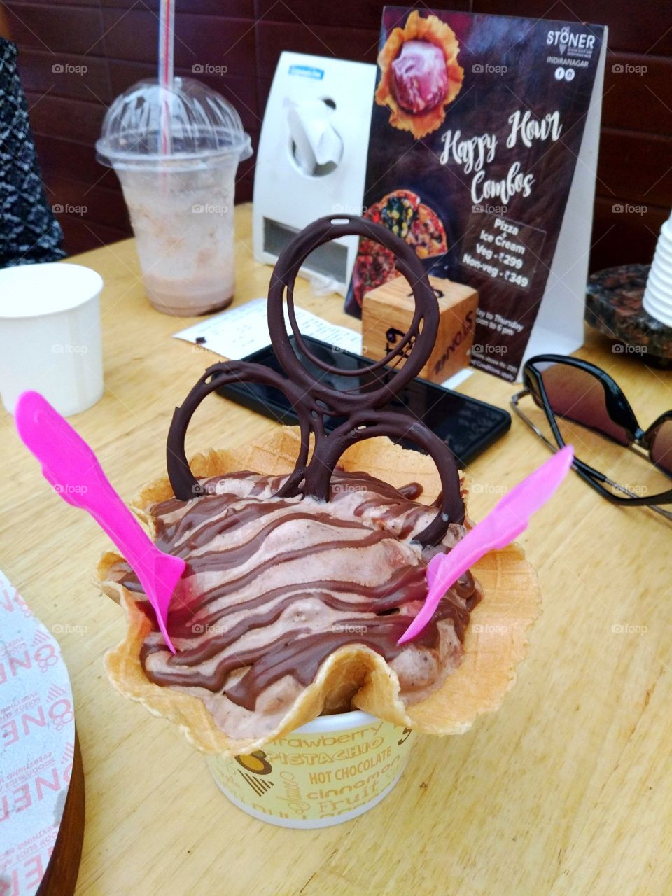 chocolate chip and ice cream in a cup