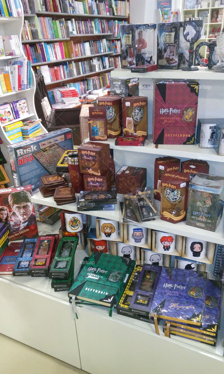 Harry Potter Fan Shelves in a Bookstore