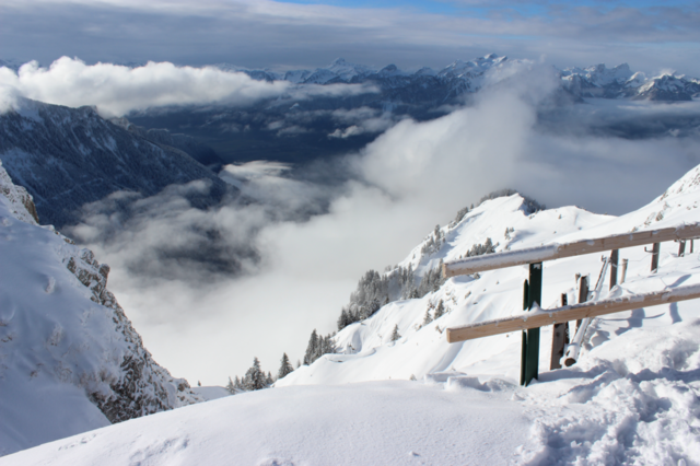 snow winter mountain clouds by Elina