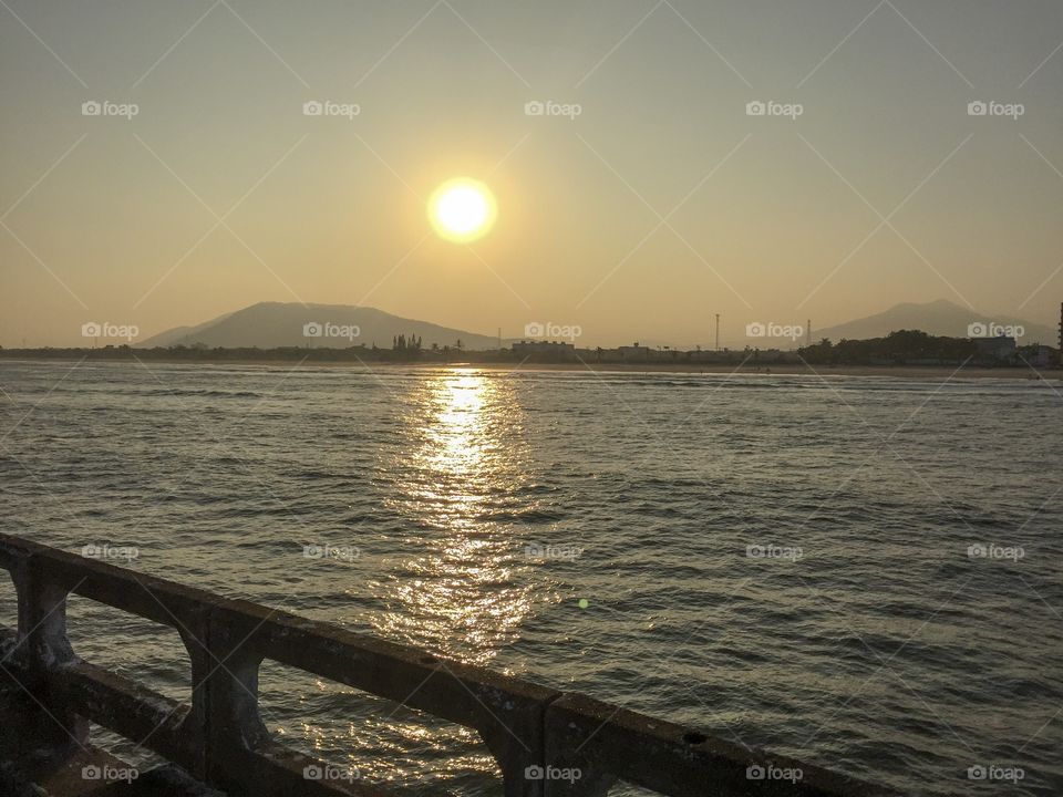 Sunset at fishing platform