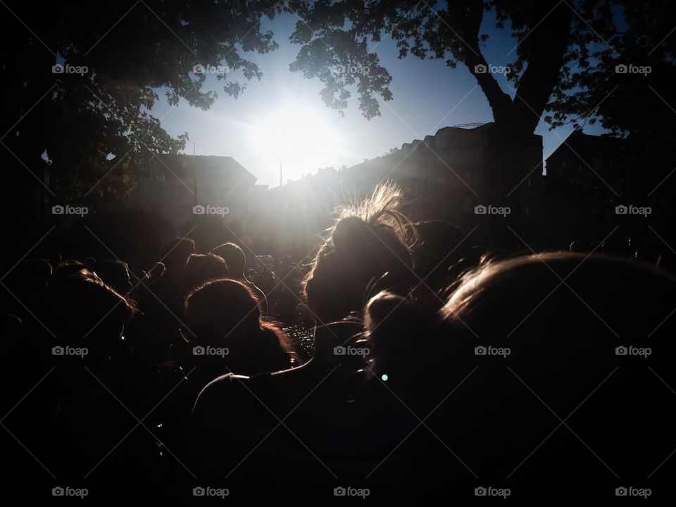 Crowd in park festival 