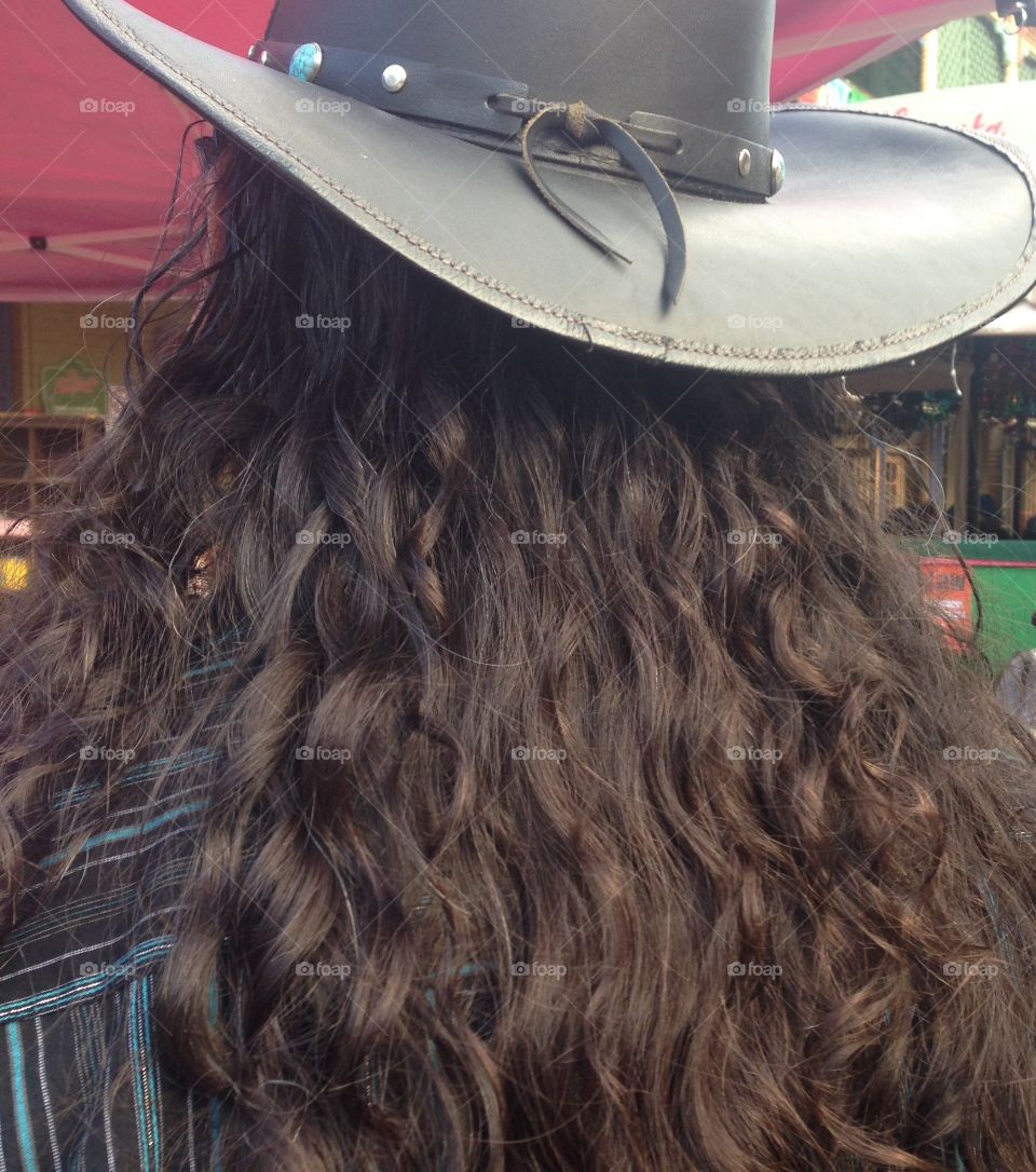 Cowboy hat & hair! 