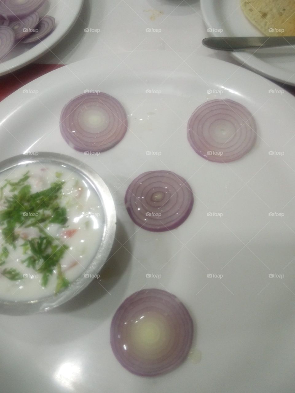 onion and salad waiting for food...😂