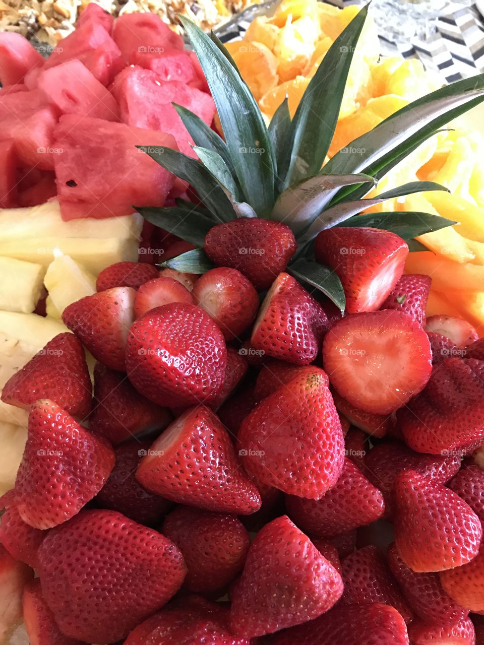 Strawberries and fruit salad 