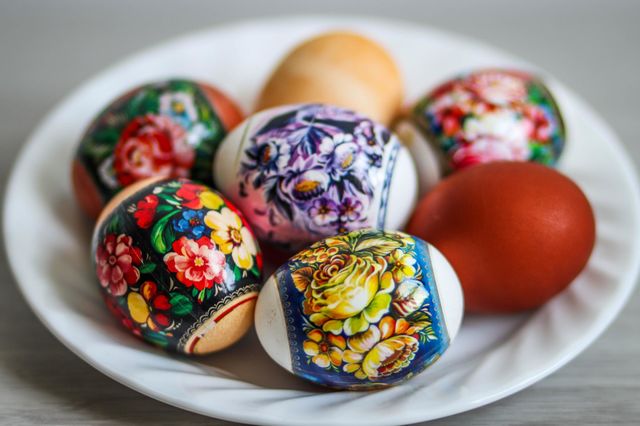 Coloured Easter eggs