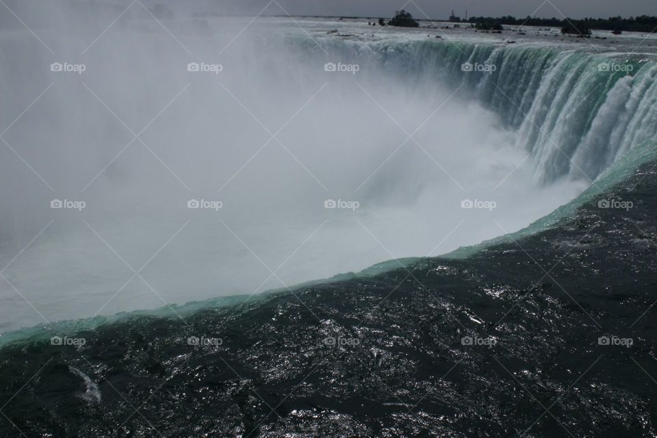 The brink of Horseshoe Falls.  Taken in Niagara Falls, ON