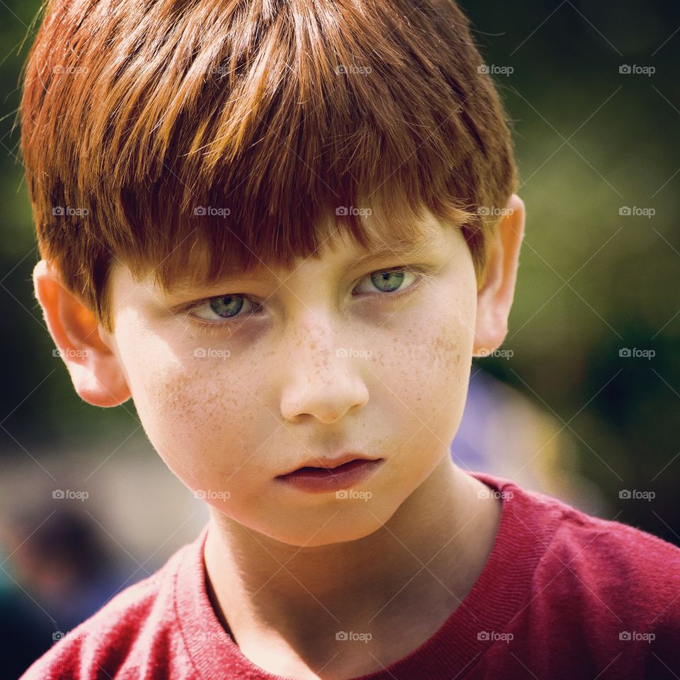 Portrait of a redheaded boy . Portrait of a redheaded boy 
