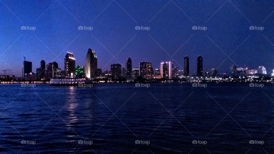 Downtown San Diego at dusk