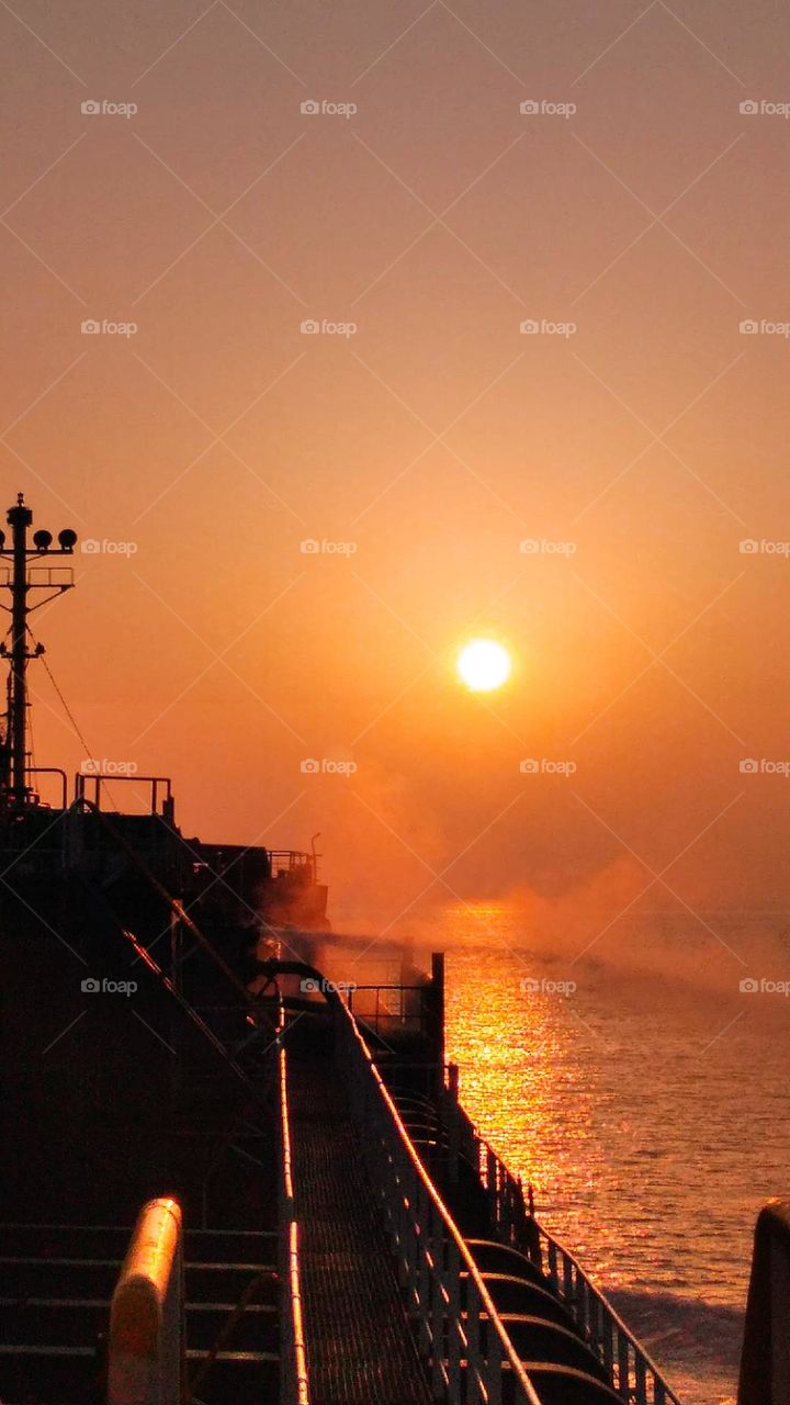 Evening At sea..sunset