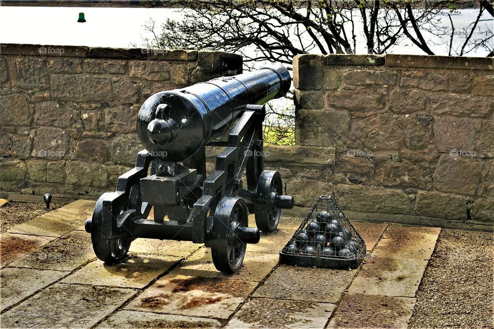 Scotland Scottish Cannon and cannonballs