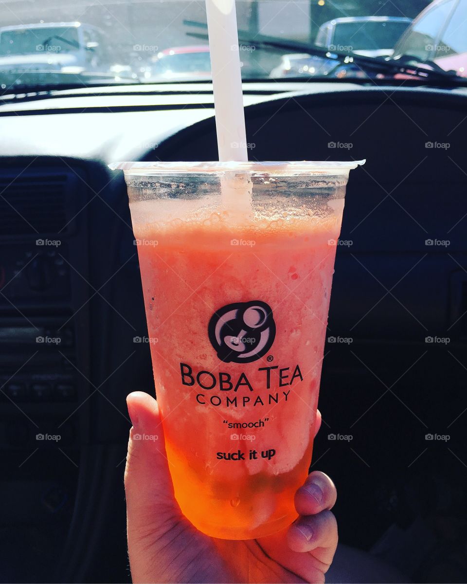 Fruity boba drink from the Boba Tea Company.