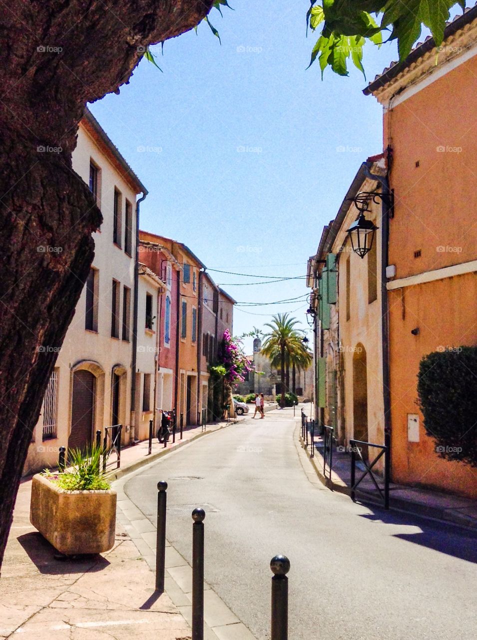 Charming old street in Aigues Mortes