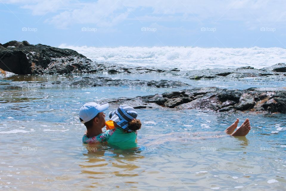 Summer at the beach with daddy