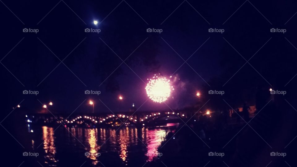 Festival, Evening, Light, City, Bridge