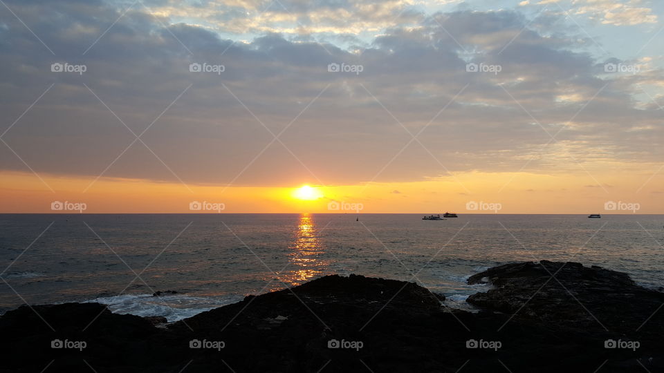sunset on the Kona Coast