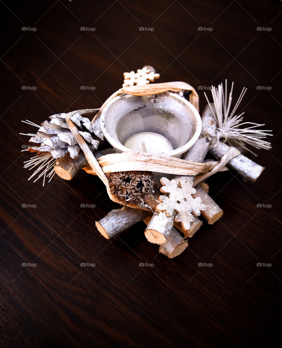 Candlestick with new year design