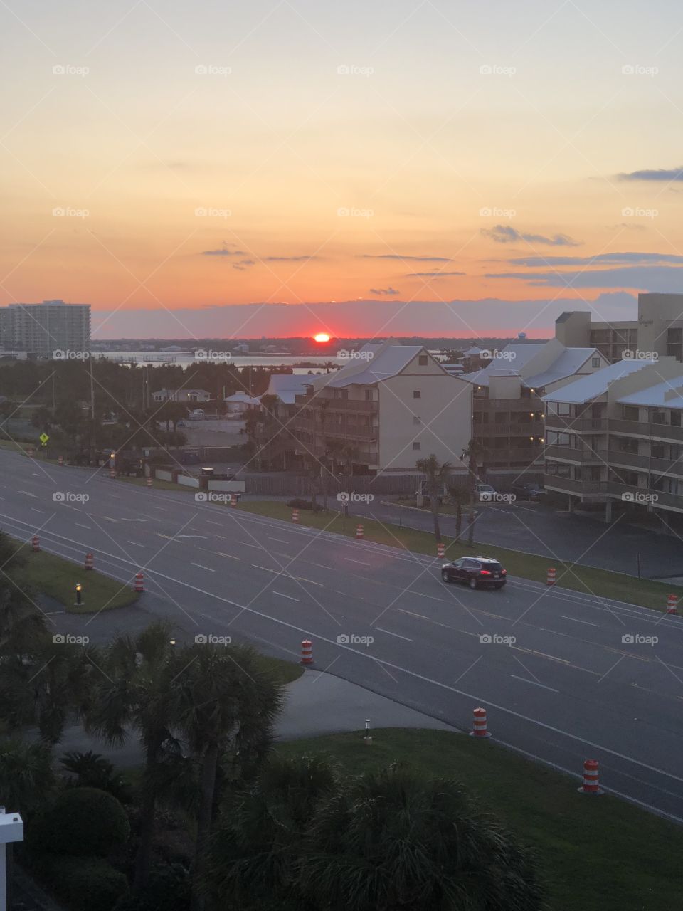 Sunset over the bay