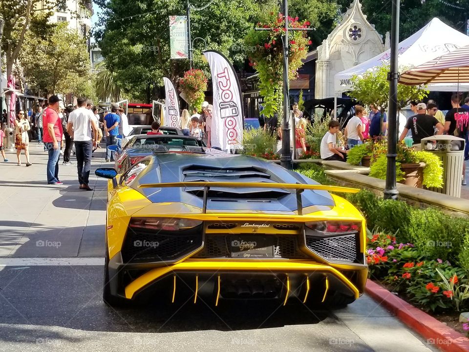 yellow Lamborghini