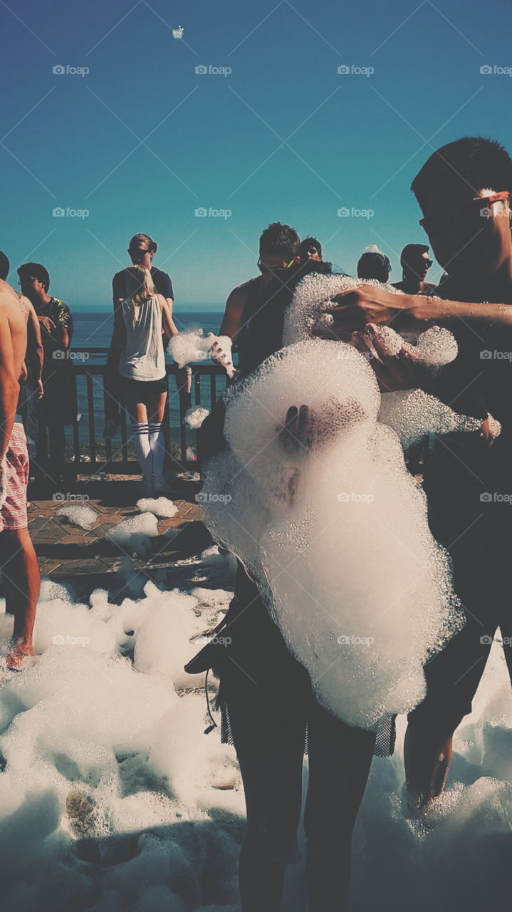 Foam Party. Ended up at a foam party during my stay in Santa Barbara.
