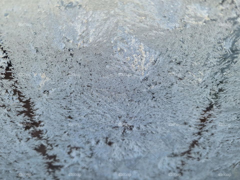 Ice crystals on window