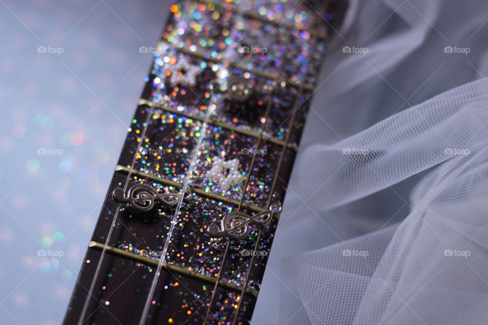 glitter guitar kawaii dream