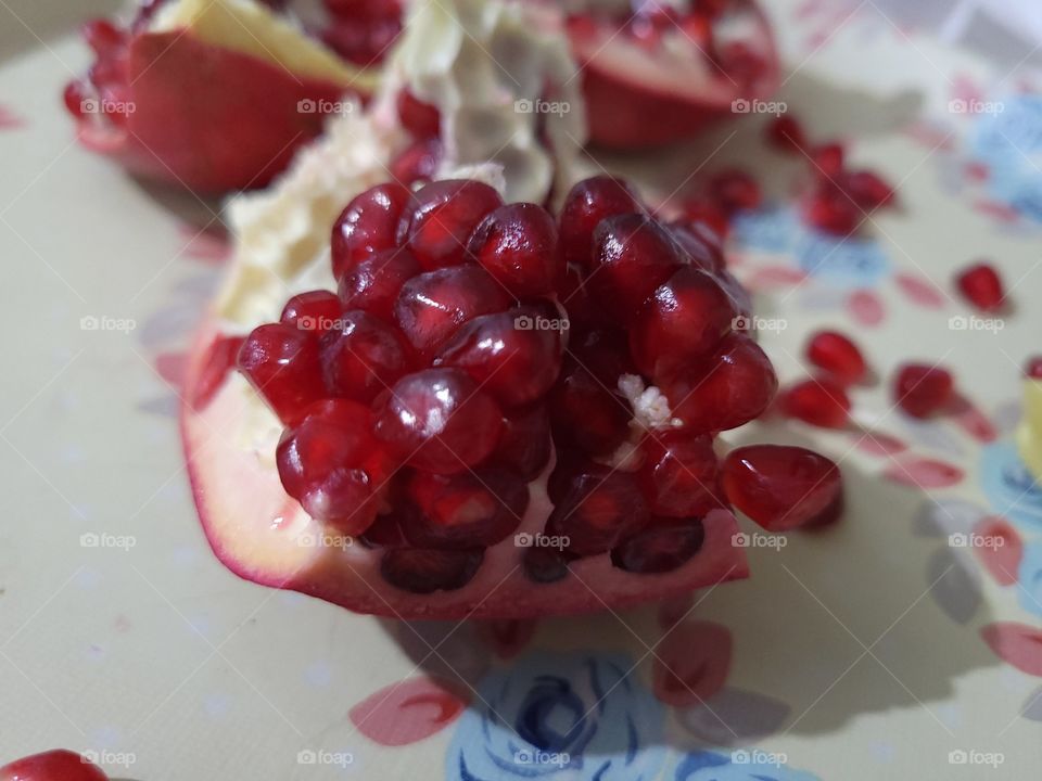 red juicy pomegranates